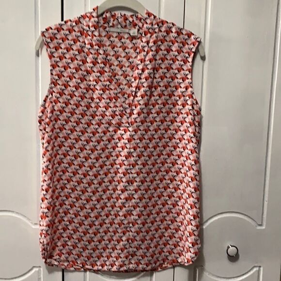 Halogen V-Neck Print Sleeveless Top Blouse size XS - Picture 1 of 7